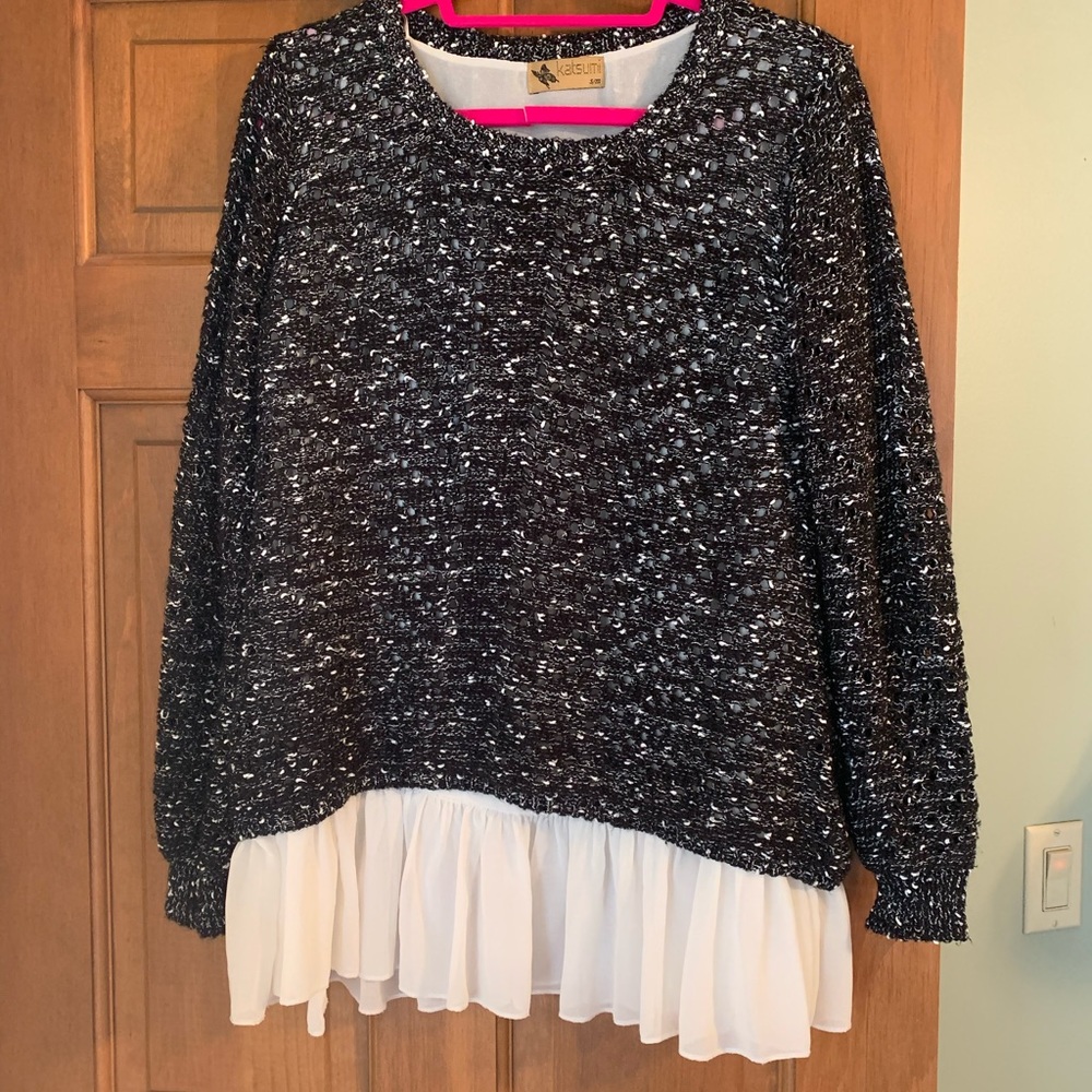 sweater with ruffle detail